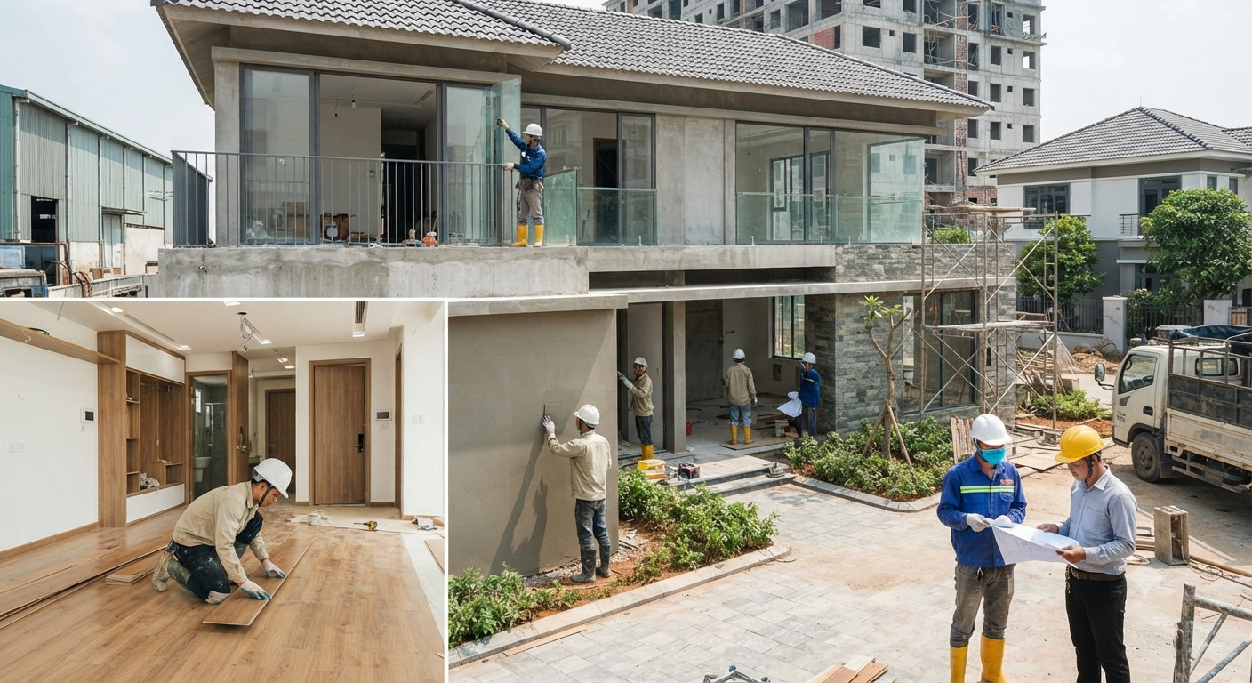 Ứng dụng thực tế trong thi công và hoàn thiện nội ngoại thất trọn gói